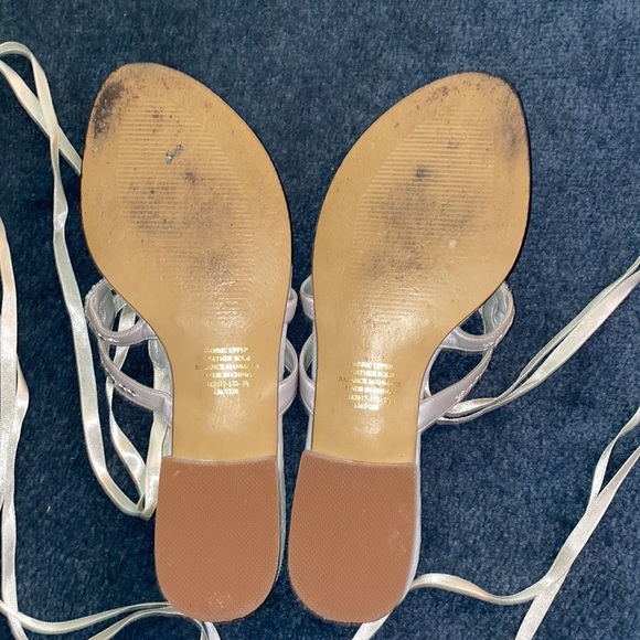 COLIN STUART LIGHT BLUE BEADED WRAP SANDALS 7.5 WORN ONCE EXCELLENT CONDITION - Picture 4 of 5